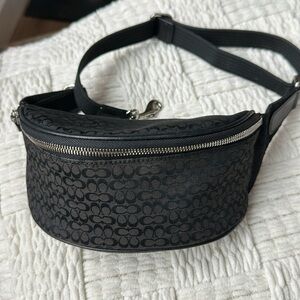 Coach Black Signature Belt Bag